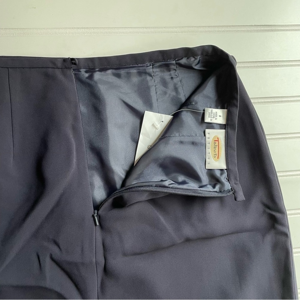 Talbots Petites Pencil Skirt Navy Blue Size 8 NWT Side Slit Office - Picture 5 of 6
